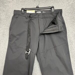 Lake & Trail Hiking Pants Mens 34x32 Belted Black New Integrated Belt Nylon